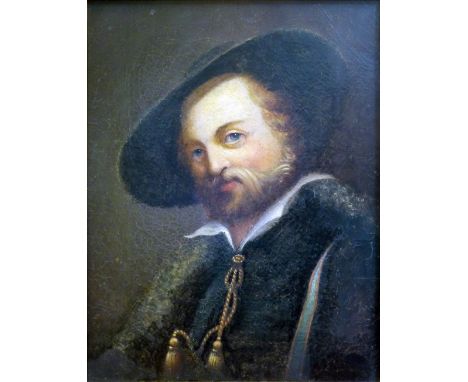 Late 19th century Continental school, portrait of an 18th century gentleman, oil on canvas, unsigned, 44 x 34 cm, gilt frame.