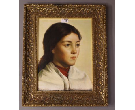 Portrait of a Young Girl, oil on canvas signed Martin Coupland  39cm x 29cm