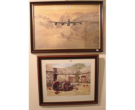 'Little Red Massey' signed limited edition colour print no. 278/500 after Leon Olin 50cm x 60cm and a colour print of a Lanca