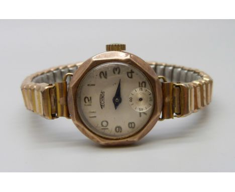 A lady's 9ct gold cased Technos wristwatch 