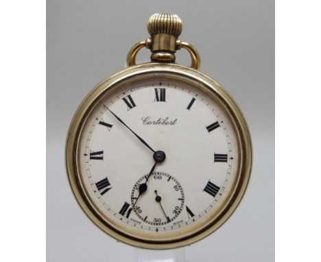 A rolled-gold Cortebert top-wind pocket watch 