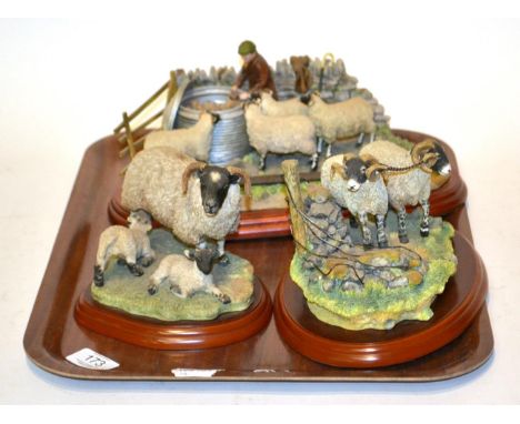 Border Fine Arts Studio models comprising 'Morning Feed', model No. A4067 by Hans Kendrick, on wood base, with box together w