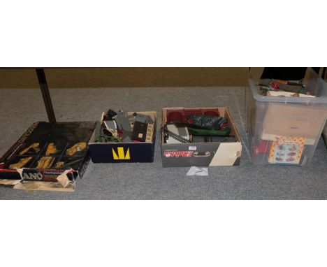 A boxed Mamod traction engine, a boxed Mikano set with various railway accessories, etc (four boxes)
