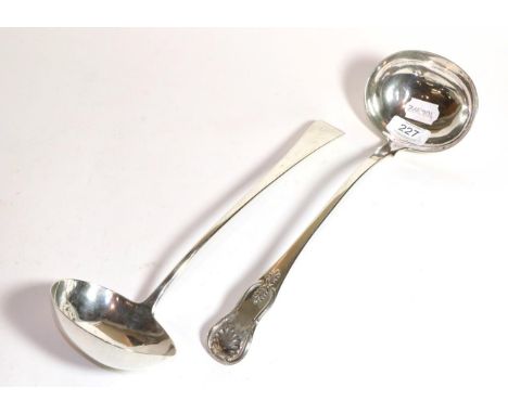 A George III silver soup-ladle, by Thomas Northcote and George Bourne, London, 1795, Old English pattern, later engraved with