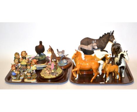 Beswick and Border Fine Arts Including: Studio Models 'Donkey Jenny &amp; Foal', model No. A3699 and 'Belted Galloway Cow &am