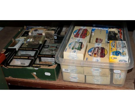 Corgi Classics assorted buses/trams together with various Fighting Vehicles series and others (boxed, approx. 25) (two boxes)
