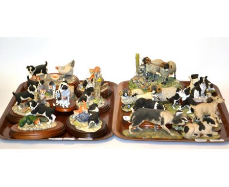 Border Fine Arts 'Border Collie' (tyle One), model No. 055 by Mairi Laing Hunt 'Goat Kid', model No. M5 and 'Calf' (Lying, St