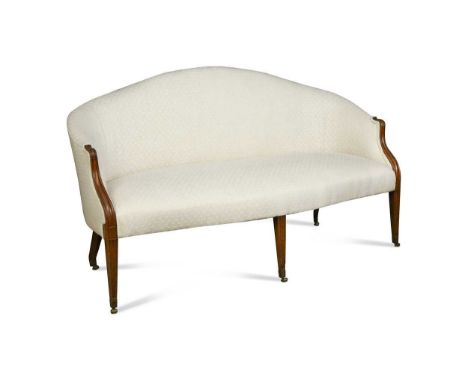 A George III mahogany arched back sofa, on square tapered and fluted legs with brass castors98 x 169 x 60cmCondition report: 