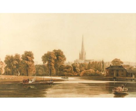 Major General James Pattison Cockburn (British, 1779-1847)View of Norwich Cathedral from the riverwatercolour on paper43.5 x 