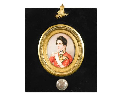 English School, 19th century Portrait miniature of Lieutenant Richard George Robinson (1797- d. at Antigua 1816) in the unifo