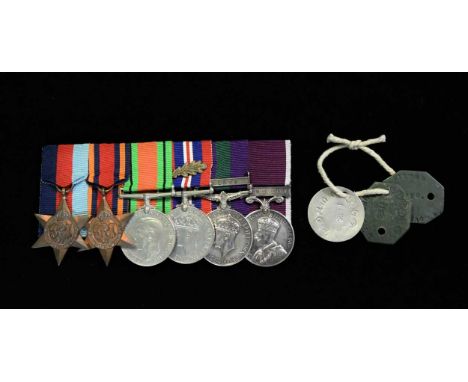 A group of World War II medals, awarded to 7143668, Sjt R Murtagh A&amp;S.H to include 1939-45 star, Burma star, Defence meda