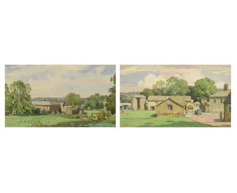North Wyke Experimental Station, Devon; and The Farm Entrance, North Wykeboth signed and dated 'L R Squirrell 1961' (lower le