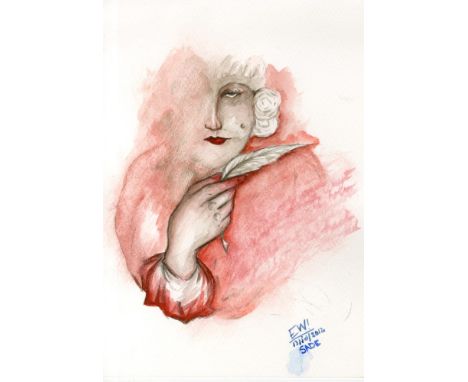 Artist: Estela Williams (Canadian/Mexican, b.1995). Title: "Sade". Medium: Watercolor on paper. Date: Composed 2012. Dimensio