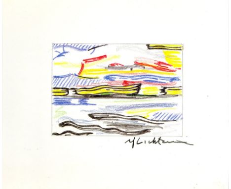 Artist: Roy Lichtenstein (American, 1923-1997). Title: "Sea and Sky". Medium: Color offset lithograph. Date: Composed 1986. D