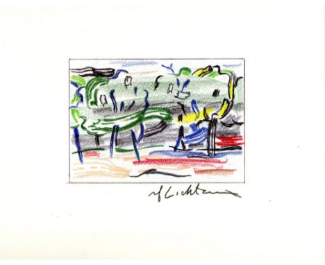 Artist: Roy Lichtenstein (American, 1923-1997). Title: "Road before the Forest". Medium: Color offset lithograph. Date: Compo