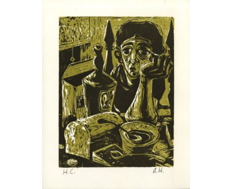 Artist: Alvin Hollingsworth (American, 1928-2000). Title: "Lonely Woman". Medium: Original color woodcut. Date: Composed c196