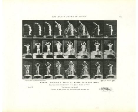 Artist: Eadweard Muybridge (English/American, 1830-1904). Title: "Woman: Pouring a Basin of Water over Her Head [from The Hum