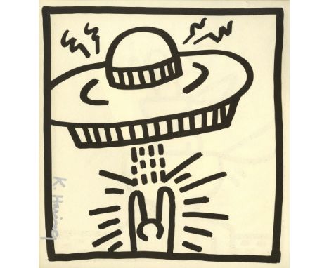 Artist: Keith Haring (American, 1958 - 1990). Title: "UFO #2". Medium: Lithograph. Date: Composed 1982. Printed 1982. Dimensi