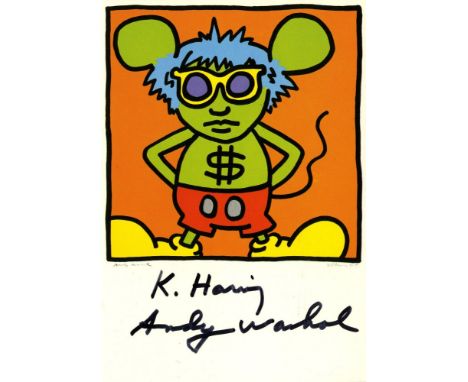 Artist: Andy Warhol &amp; Keith Haring (Americans, 20th Century). Title: "Andy Mouse I, Homage to Warhol [postcard edition]".