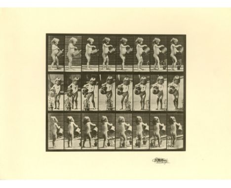 Artist: Eadweard Muybridge [d'apres] (English/American, 1830-1904). Title: "Girl Watering [from Animal Locomotion: Plate 478]