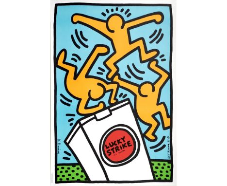 Artist: Keith Haring (American, 1958 - 1990). Title: "Lucky Strike: Blue". Medium: Original color silkscreen. Date: Composed 