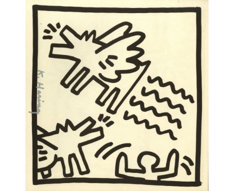 Artist: Keith Haring (American, 1958 - 1990). Title: "Barking Angel Dogs". Medium: Lithograph. Date: Composed 1982. Printed 1