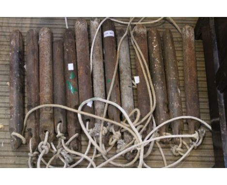 Thirteen sash window weights (property dated 1906)