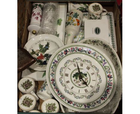 A box of Portmeirion including The Britannic wall clock