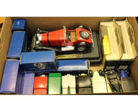A quantity of model cars, includes a Burago model of a Mercedes-Benz SSK 1928