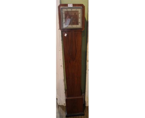 An Art Deco design Grand-daughter clock, walnut cased, with square dial, 140cm high