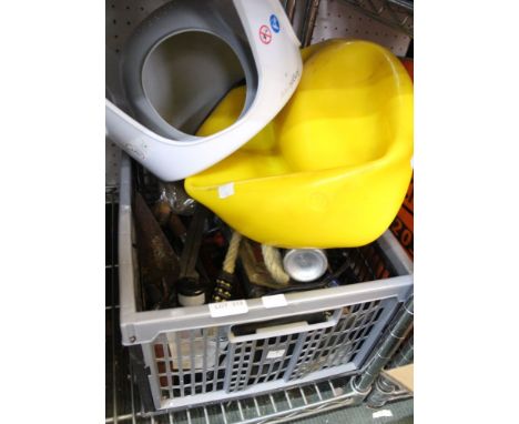 A box containing hand tools, etc