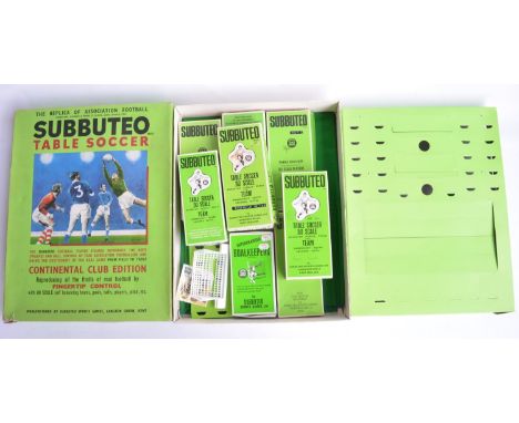 Collection of boxed Subbuteo teams to include Aston Villa, Celtic (1 figure missing), Sheffield United etc all stored in a ve