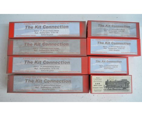 Eight unbuilt boxed OO gauge white metal and brass steam locomotive model kits from The Kit Connection and Wills Finecast, 1 