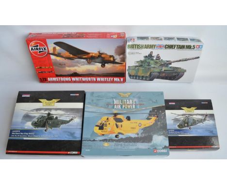 Three Corgi Aviation Archive 1/72nd scale diecast helicopter models to include AA33404 RAF Sea King overall yellow (please no