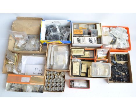 Extensive collection of spare OO gauge railway model kit parts, spares and accessories to include Gaugemaster track cleaners,