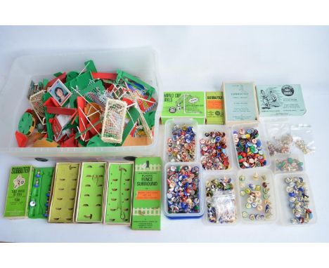 Collection of Subbuteo table football, cricket and rugby accessories and players including boxed sets, please refer to photos