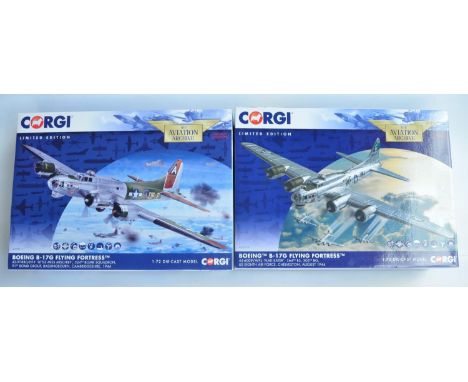 Two Corgi Aviation Archive limited edition diecast B-17G Flying Fortress models to include AA33316 'Little Miss Mischief' (61