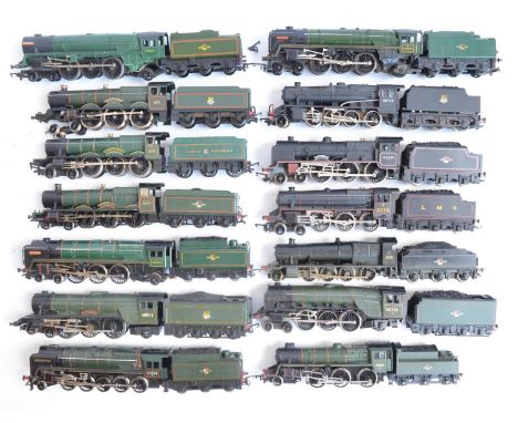 Fourteen previously run OO gauge electric steam train models, various manufacturers to include Bachmann, Hornby, Mainline, Tr