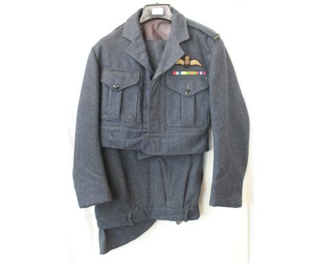 R.A.F. War Service Dress Blouse, New Pattern. Size 3 Dated 1951. War Service Dress Trousers, No 13 Dated 1952. Flight Lieuten
