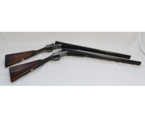 Shotgun certificate required - Cased matched pair of Army &amp; Navy 12B side-by-side shotguns, double trigger ejector, sidel