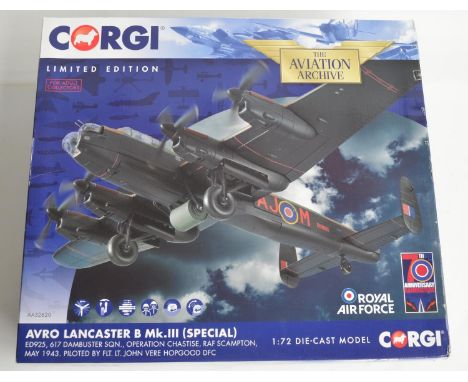 Corgi Aviation Archive 1/72nd scale AA32620 Dambuster Avro Lancaster BIII Special, 617 Sqn 1943, limited edition 80/1000, mod