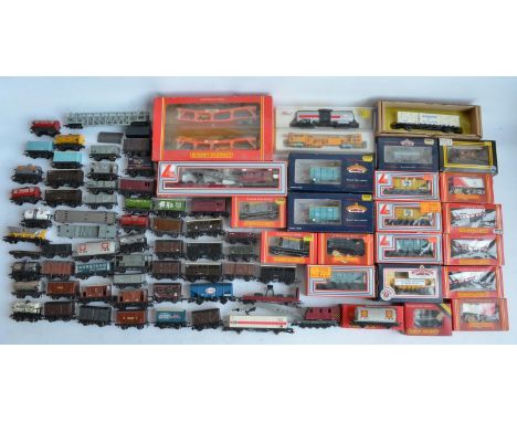 Extensive collection of previously run mostly OO gauge railway goods wagons and rolling stock to include boxed and unboxed ex