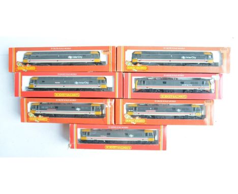 Seven previously run boxed OO gauge electric diesel locomotive train models from Hornby to include 4x Class 86 Bo-Bo's (inclu