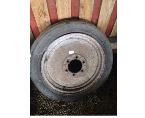 A tractor wheel