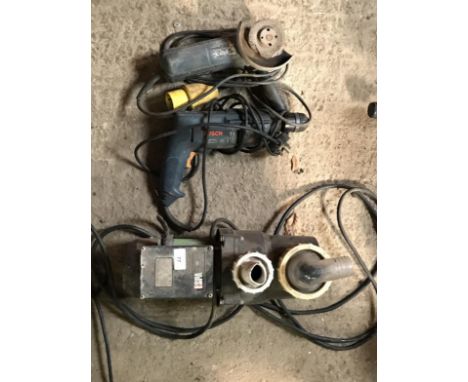 A pump, Bosch drill and angle grinder, (3).