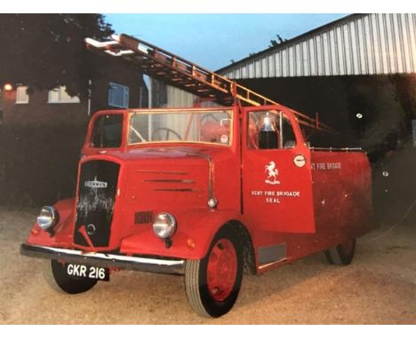 A 1941 Dennis 'Light-4' fire engine or tender, registration GKR 216, in Kent Fir Brigade 'SEAL' livery, 3445cc petrol, V5 pre