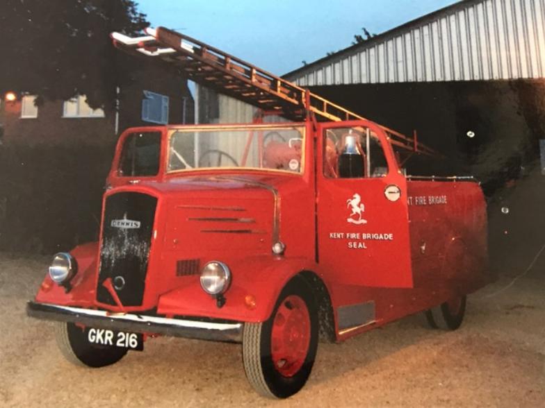 A 1941 Dennis 'Light-4' fire engine or tender, registration GKR 216, in
