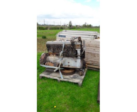 The engine removed from an old fire tender.