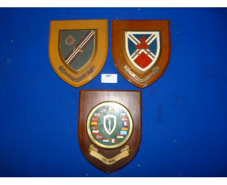 Three Wooden Army Plaques 
