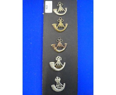 Five Light Infantry Cap Badges
